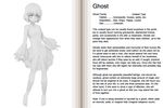  barefoot character_profile ghost greyscale jpeg_artifacts monochrome monster_girl solo translated 