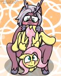  2019 anal anthro antlers blush butt capreoline cervid digital_media_(artwork) duo equine female female/female fluttershy_(mlp) friendship_is_magic fur hair horn horse mammal my_little_pony oral pink_hair pokefound pterippus rimming sex smile wings 