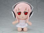  chibi doll dress girl headphones nitroplus pink_hair plush_doll sonico soniko super_sonico 