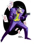  bruce_timm card dc_comics gun male_focus solo teeth the_joker weapon 