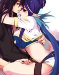  blue_hair judith pointy_ears tales_of_(series) tales_of_vesperia yuri_lowell 