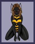  amberflame antennae arthropod bee breasts dragon featureless_breasts female hi_res hybrid hymenopteran insect kneeling scalie simplebackground smile solo wings 