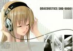  absurdres brown_hair closed_eyes copyright_request headphones highres long_hair refeia solo 