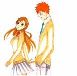  bleach blush ichigo ichigo_kurosaki inoue inoue_orihime kurosaki kurosaki_ichigo orihime orihime_inoue 