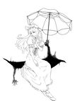  bad_id bad_pixiv_id choker closed_fan corset fan folding_fan gap greyscale hat hat_ribbon high_heels highres kurumi_(artist) lineart long_hair monochrome ribbon shoes solo touhou umbrella yakumo_yukari 