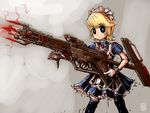  blonde_hair dress gloves gun hairband j-e-m-g smile solo weapon 