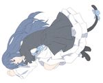  blue_hair cat_tail dress frederica_bernkastel frills long_hair ribbon solo tail umineko_no_naku_koro_ni 