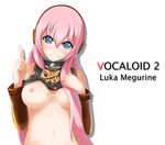  bad_id bad_pixiv_id blue_eyes breasts highres large_breasts long_hair megurine_luka navel pink_hair simple_background smile solo vocaloid yakitori_(oni) 