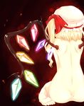  ayase_non back bad_id bad_pixiv_id barefoot blonde_hair crystal feet flandre_scarlet hat highres nude one_side_up sitting solo touhou wariza wings 