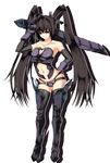  armor bare_shoulders black_hair breasts brown_eyes cleavage gloves long_hair original small_breasts solo sword toya_(yuyasilust) twintails weapon 