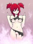  1girl angry breasts gaara genderswap middle_finger mopinks naruto nude pussy sexy_no_jutsu solo uncensored 