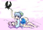  :3 ass barefoot bird bloomers bloomers_pull blue_eyes blue_hair bottomless bow butt_crack cape cheating cirno crow eruichi_(redphantom) eyes feet hairband heart komeiji_satori multiple_girls netorare purple_eyes purple_hair reiuji_utsuho reiuji_utsuho_(bird) short_hair touhou underwear yatagarasu yuri 