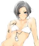  bad_id bad_pixiv_id black_hair bob_cut bra digital_media_player earphones ipod kobayakawa_rinko lingerie love_plus short_hair single_earphone_removed solo tori_(driftwood) underwear 