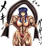  abs bending extreme_muscles female iron_girder muscle muscles muscular ranma_1/2 shampoo_(ranma_1/2) sling_bikini swimsuit veins 