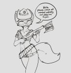  canid canine cowgirl_(disambiguation) eyes_closed female feretta fox gun mammal ranged_weapon red_fox sheriff shotgun silver_fox sketch toy_gun vix_(feretta) weapon 