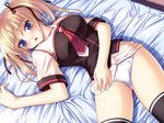  blonde_hair blue_eyes game_cg nishizono_aika panties school_uniform sister_x_sister_~lovevery_sisters~ solo thighhighs toma_(asagayatei) twintails underwear 