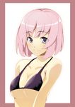  bad_id bad_pixiv_id bikini original pink_hair short_hair smile solo swimsuit wakaba 