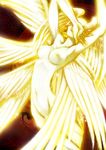  androgynous angel angel_wings armpits asuka_ryou breasts covering_eyes devilman glowing head_wings hisoka_m large_breasts multiple_wings nipples nude penis satan_(devilman) seraph solo wings 