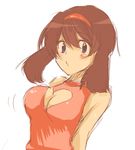  alternate_breast_size alternate_headwear breasts cleavage cleavage_cutout hagino_aki haruka_(pokemon) heart heart_cutout large_breasts lowres pokemon solo 