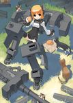  animal_ears arm_support brown_hair cat cross eating girl_arms grass mecha_musume military panties pantyshot pantyshot_(sitting) pump_(pumpqmuq) robot_ears shell_casing short_hair sitting solo tiger_i_(personification) underwear upskirt white_panties 