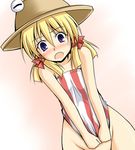  blush hat kirisaki_byakko moriya_suwako no_panties solo touhou 