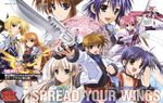  6+girls absurdres agito_(nanoha) armor bardiche belt blonde_hair blue_eyes brown_hair buckle cape coat cross_mirage dual_wielding ec_divider_code-996 energy_blade fate_testarossa fingerless_gloves fur_trim gauntlets gloves green_eyes gun gunblade handgun headband higa_yukari highres holding holding_gun holding_weapon isis_eaglet jacket levantine light_brown_hair lily_strosek long_hair lyrical_nanoha magic_circle magical_girl mahou_senki_lyrical_nanoha_force minigirl multiple_girls open_clothes open_jacket open_mouth orange_hair partially_translated pink_hair ponytail purple_eyes purple_hair red_eyes red_hair short_hair signum skirt smile steed_(nanoha) subaru_nakajima sword takamachi_nanoha teana_lanster thighhighs thoma_avenir translation_request trigger_discipline waist_cape weapon wings yellow_eyes zettai_ryouiki 