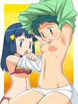  2girls aoi_(pokemon) blush bra breasts hikari_(pokemon) lingerie multiple_girls pokemon underwear 