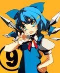  1girl cirno drinking kitano_yuusuke pinky_out solo tears touhou 