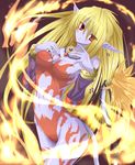  bad_id bad_pixiv_id blonde_hair blue_skin blush bodypaint breath_of_fire breath_of_fire_ii fire jewelry long_hair pointy_ears red_eyes rinpoo_chuan sato_toshiya solo tail 