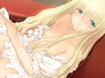  blonde_hair blush dutch_angle flat_chest france_shoujo game_cg green_eyes long_hair nipples panties petite shoujo solo tanaka_takayuki torn_clothes underwear 