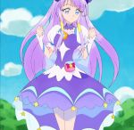  1girl blue_eyes cure_selene highres long_hair precure purple_hair screencap star_twinkle_precure stitched third-party_edit 