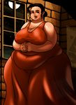  1girl adventure_of_link beauty_mark black_hair breasts cleavage fat kaigetsudo large_breasts lips looking_at_viewer mole nintendo the_adventure_of_link the_legend_of_zelda zelda_ii:_the_adventure_of_link 