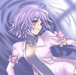  blush haruichi navel no_bra open_clothes open_shirt red_eyes remilia_scarlet shirt short_hair solo touhou 