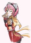  gouma_reifuden_izuna izuna legend_of_the_unemployed_ninja ninja pink_hair scarf wink 