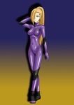  artist_request bodysuit breasts cameltoe cleavage female full_body gradient gradient_background hair_over_one_eye latex naruto smile solo yamanaka_ino 