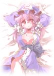  breasts hat japanese_clothes kimono large_breasts miuku_(marine_sapphire) saigyouji_yuyuko short_hair solo touhou 