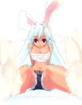  animal_ears blue_hair bunny_ears cutoffs long_hair tank_top tanktop tubetop 