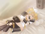  1girl all_fours ass bad_id bad_pixiv_id bloom blush brother_and_sister girl_on_top incest kagamine_len kagamine_rin oumi_sanaka shorts siblings straddling twincest twins vocaloid 