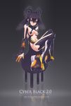  black_eyes black_hair black_light elbow_gloves gloves original sitting solo twintails 