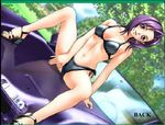  bra car lingerie motor_vehicle panties purple_hair spread_legs underwear vehicle 