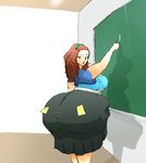  ass blackboard breasts huge_ass huge_breasts red_hair school teacher wide_hips 