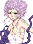  armpits bare_shoulders brown_eyes copyright_request covered_nipples earrings flat_chest fumio_(rsqkr) jewelry necklace nipple_slip nipples pink_hair short_hair solo 