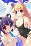  :o animal_ears arin bikini blonde_hair blush breasts bunny_ears cat_ears child cleavage cloud day fhara fisheye flat_chest food glasses innertube kooh large_breasts long_hair micro_bikini multiple_girls ocean one-piece_swimsuit one-piece_tan outdoors pangya ponytail popsicle purple_eyes purple_hair red-framed_eyewear red_eyes semi-rimless_eyewear shiny shiny_skin sky smile swimsuit tan tanline water 