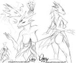  breasts dragon fin long_tongue multi_breast multi_eye multi_limb omny87 sketch tongue 