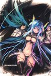  asymmetrical_wings blue_hair dizzy guilty_gear red_eyes refeia sketch solo tail thighhighs wings 