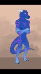  2019 anthro dragon hi_res horn male nipples nude reptile scales scalie simple_background slit solo xaryra 