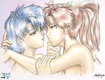  2girls bishoujo_senshi_sailor_moon blue_hair brown_hair caress embrace hug kino_makoto mizuno_ami multiple_girls nude yuri 