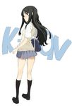  akiyama_mio bag black_hair k-on! legs long_hair mura_(kanojo_no_oukoku) school_uniform skirt solo 