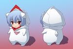  ayanami_rei blue_hair chibi cosplay costume mass_production_eva mass_production_eva_(cosplay) neon_genesis_evangelion red_eyes short_hair solo tadano_akira 