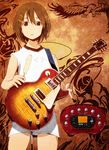  bad_id bad_pixiv_id brown_eyes brown_hair guitar hair_ornament hairclip hirasawa_yui instrument k-on! panties qaz shirt short_hair sleeveless sleeveless_shirt solo underwear 